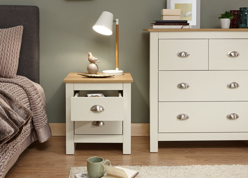 Lancaster 2 Drawer Bedside Cream