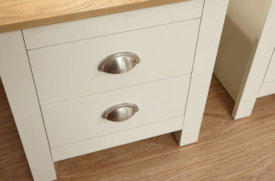 Lancaster 2 Drawer Bedside Cream