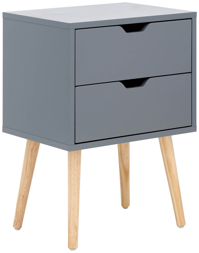 Nyborg Set of 2 Bedside Cabinets with 2 drawers Dark Grey