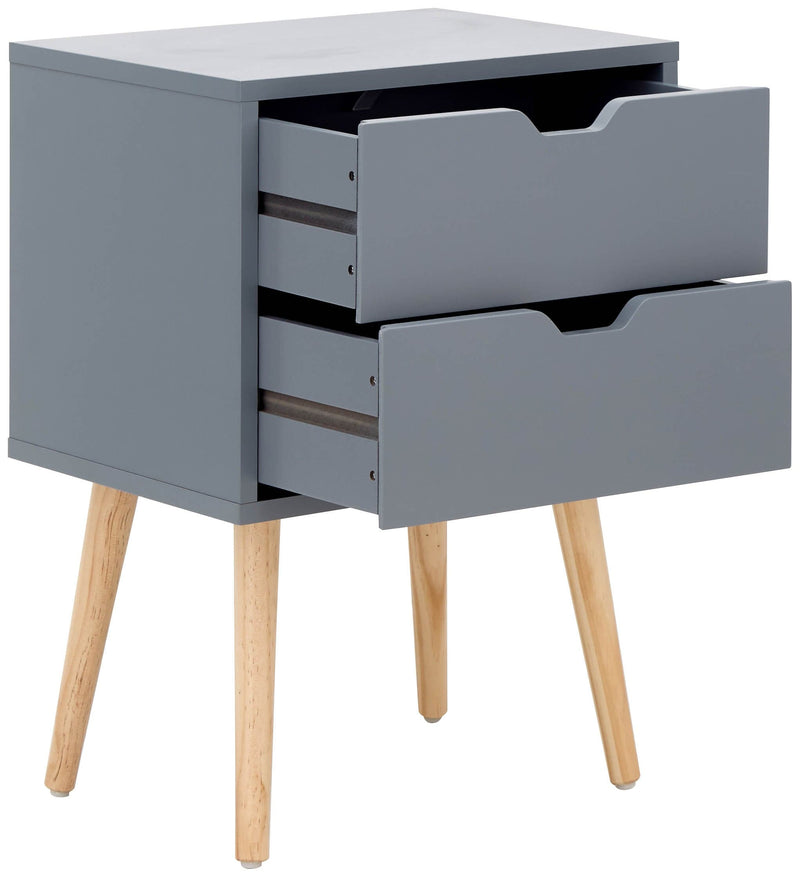 Nyborg Set of 2 Bedside Cabinets with 2 drawers Dark Grey