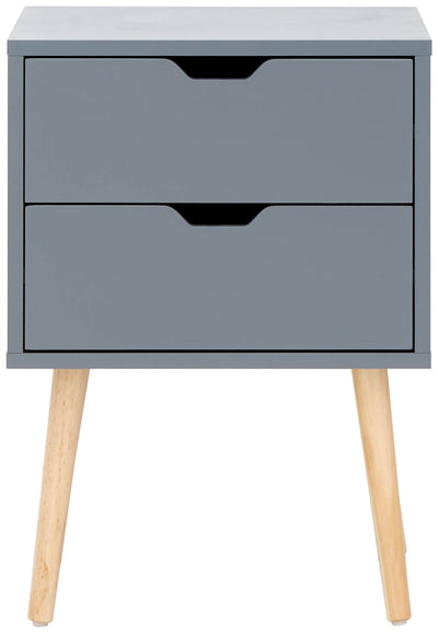 Nyborg Set of 2 Bedside Cabinets with 2 drawers Dark Grey