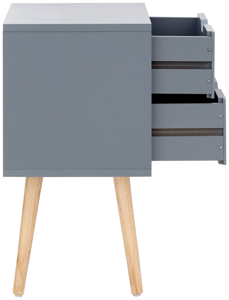 Nyborg Set of 2 Bedside Cabinets with 2 drawers Dark Grey