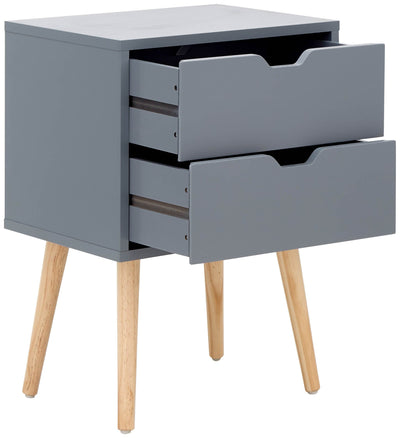 Nyborg Single 2 Drawer Bedside Dark Grey