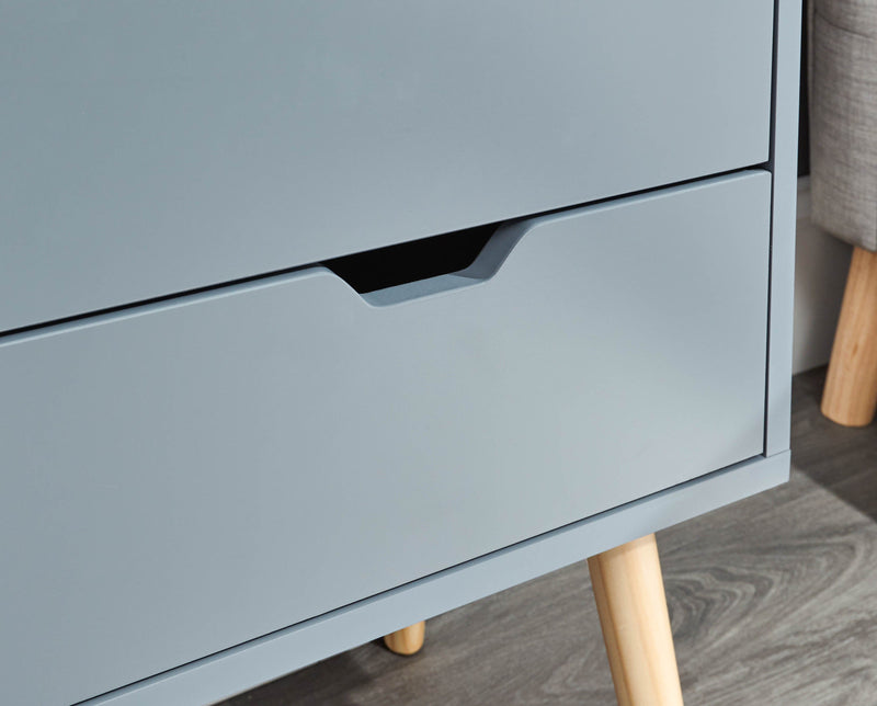 Nyborg Single 2 Drawer Bedside Dark Grey