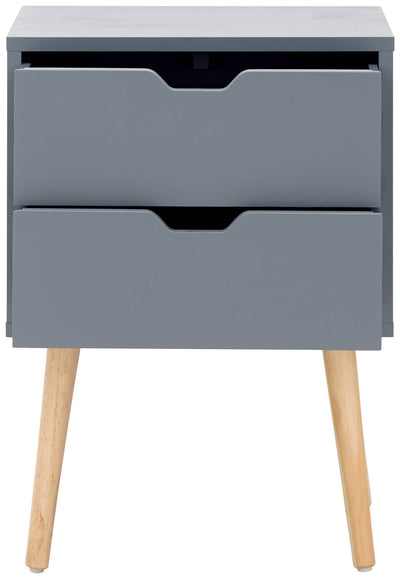 Nyborg Single 2 Drawer Bedside Dark Grey