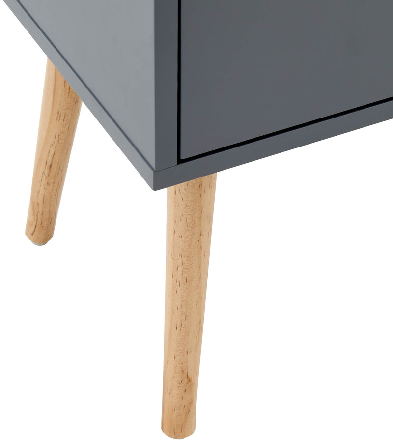 Nyborg Single 2 Drawer Bedside Dark Grey