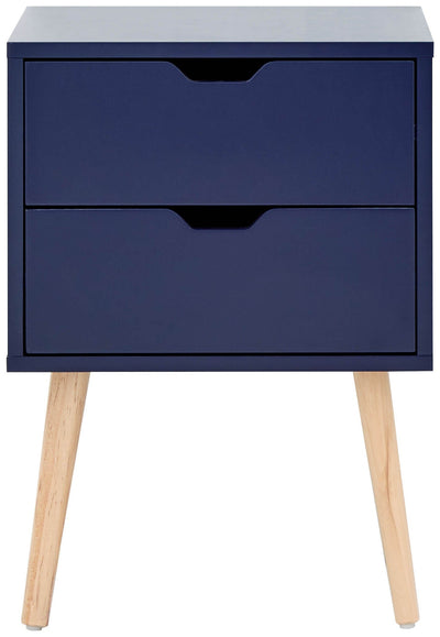 Nyborg Single 2 Drawer Bedside Nightshadow Blue