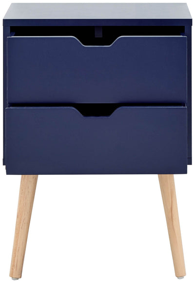 Nyborg Single 2 Drawer Bedside Nightshadow Blue