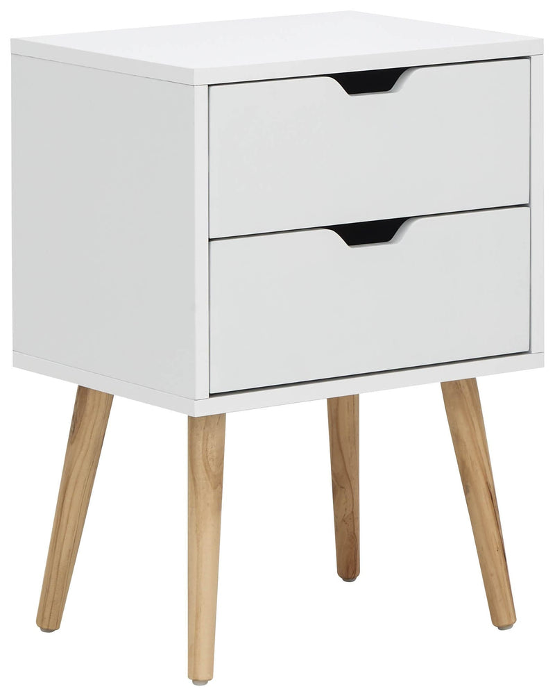 Nyborg Single 2 Drawer Bedside White