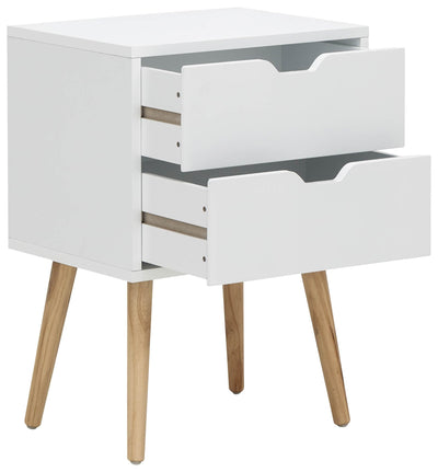 Nyborg Single 2 Drawer Bedside White