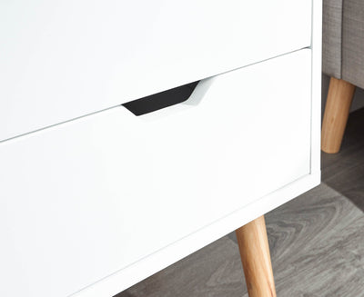 Nyborg Single 2 Drawer Bedside White