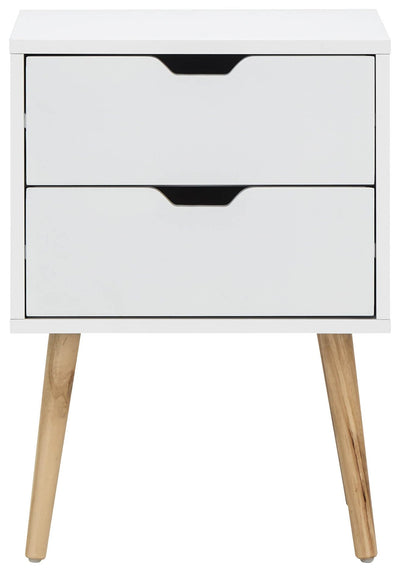 Nyborg Single 2 Drawer Bedside White