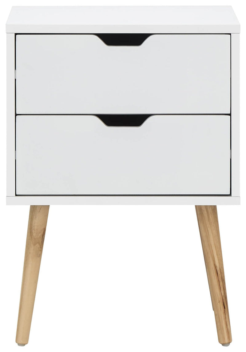 Nyborg Single 2 Drawer Bedside White