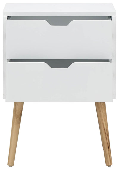 Nyborg Single 2 Drawer Bedside White