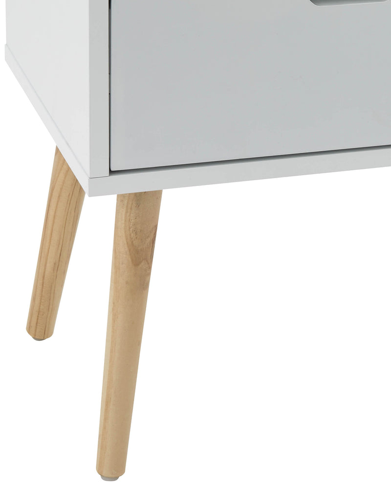 Nyborg Single 2 Drawer Bedside White