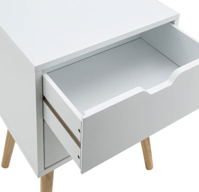 Nyborg Single 2 Drawer Bedside White