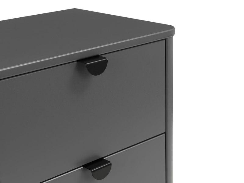 Chloe 2 Drawer Bedside - Storm Grey/Black