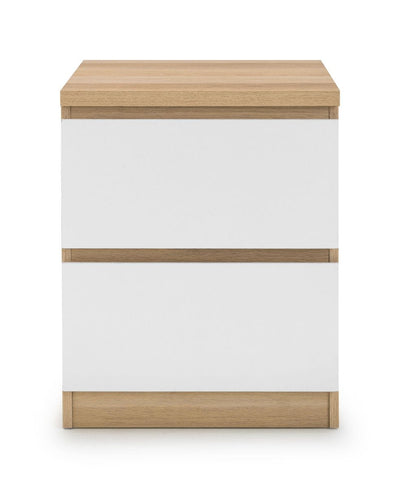 Jupiter  2 Drawer Bedside White & Oak