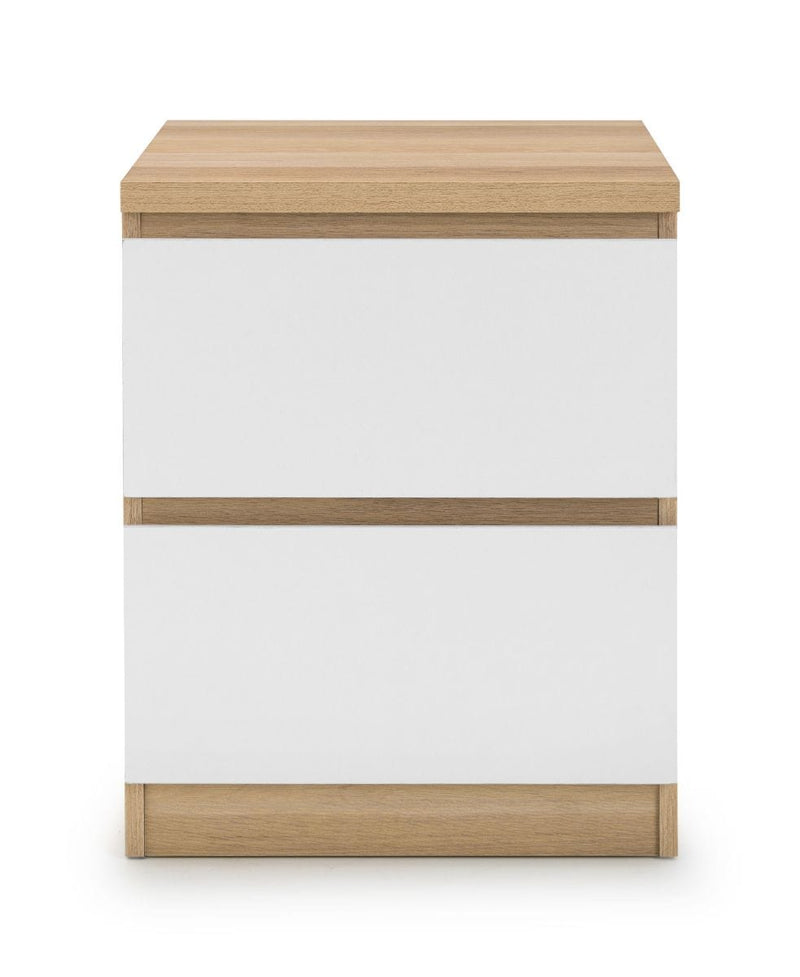 Jupiter  2 Drawer Bedside White & Oak