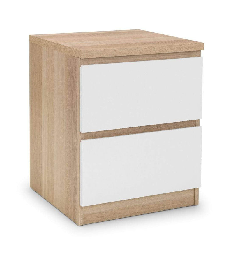 Jupiter  2 Drawer Bedside White & Oak