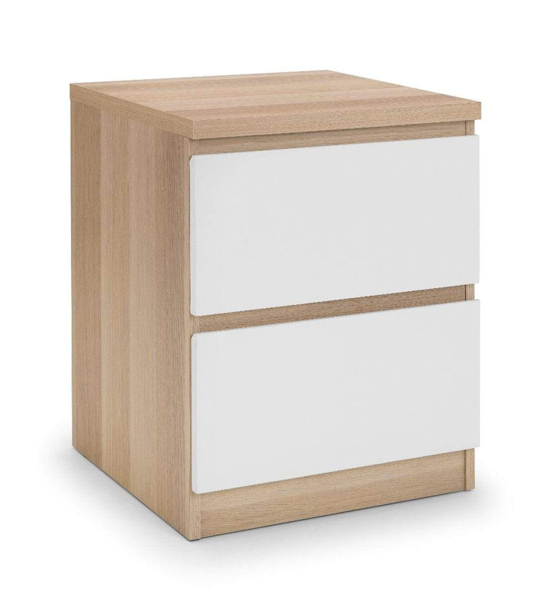 Jupiter  2 Drawer Bedside White & Oak