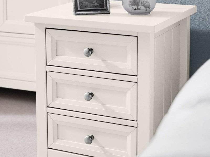 Maine 3 Drawer Bedside - Surf White