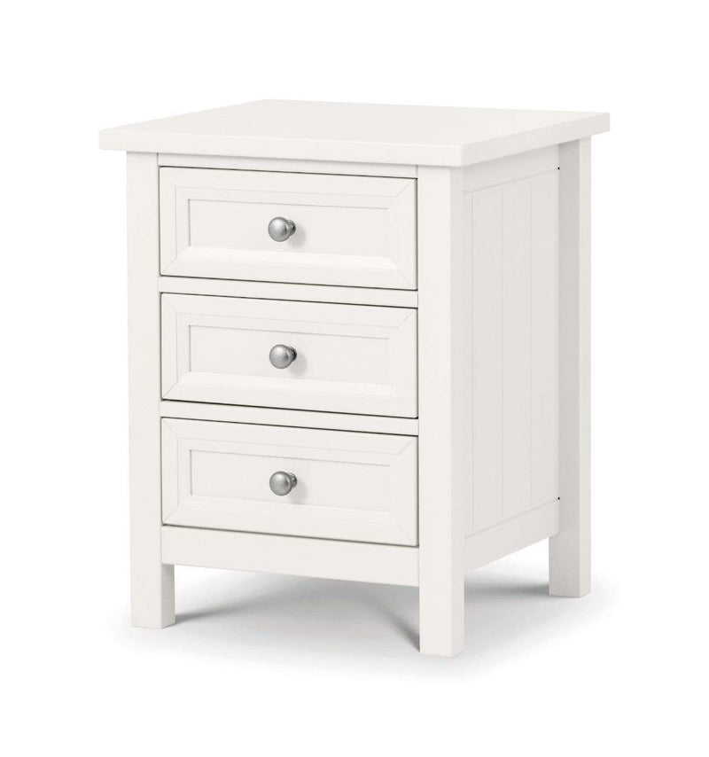 Maine 3 Drawer Bedside - Surf White