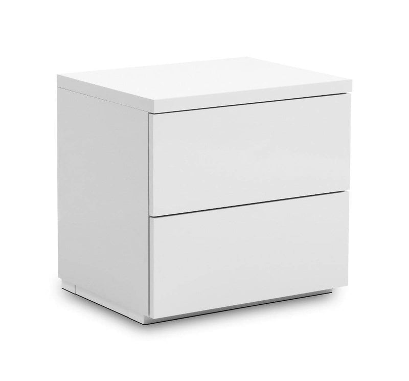 Monaco 2 Drw Bedside - White Gloss