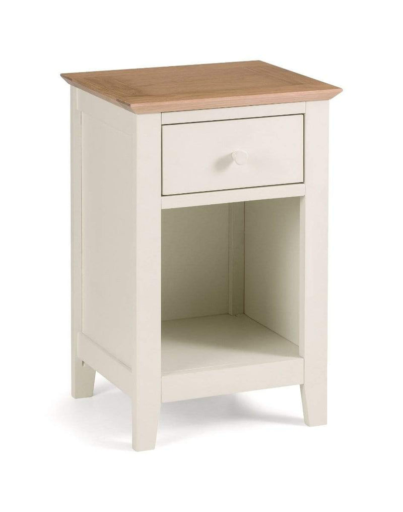 Salerno Shaker Ivory/Oak 1 Drawer Bedside