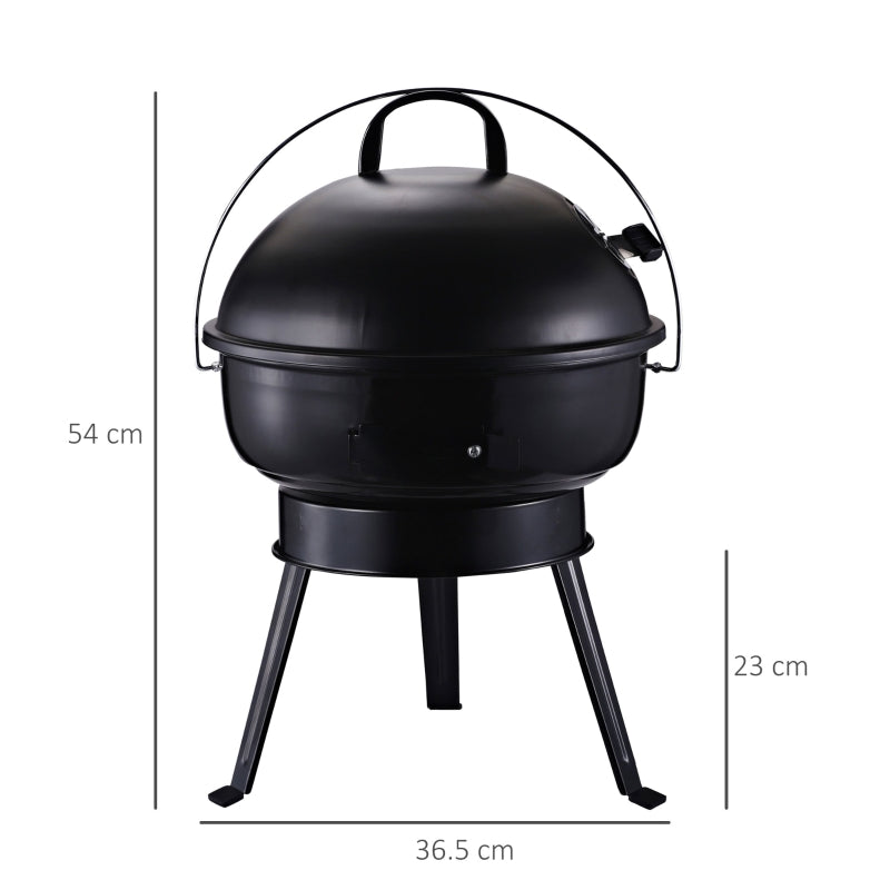 Outsunny Metal Portable Tripod Charcoal BBQ Grill Black