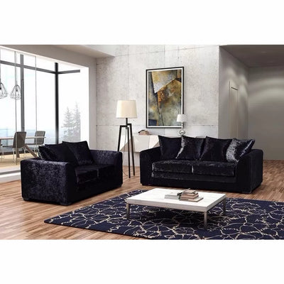 Arabia Crushed Velvet 3 Seater Sofa - Black