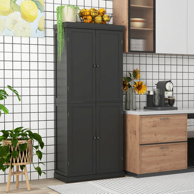 4 Door Freestanding Kitchen Pantry Buffet Cabinet-Black