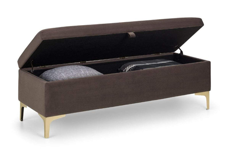 Deco Blanket Box - Truffle/Gold