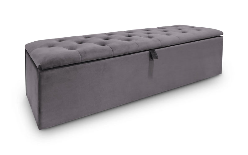 Ravello Blanket Box Dark Grey Velvet