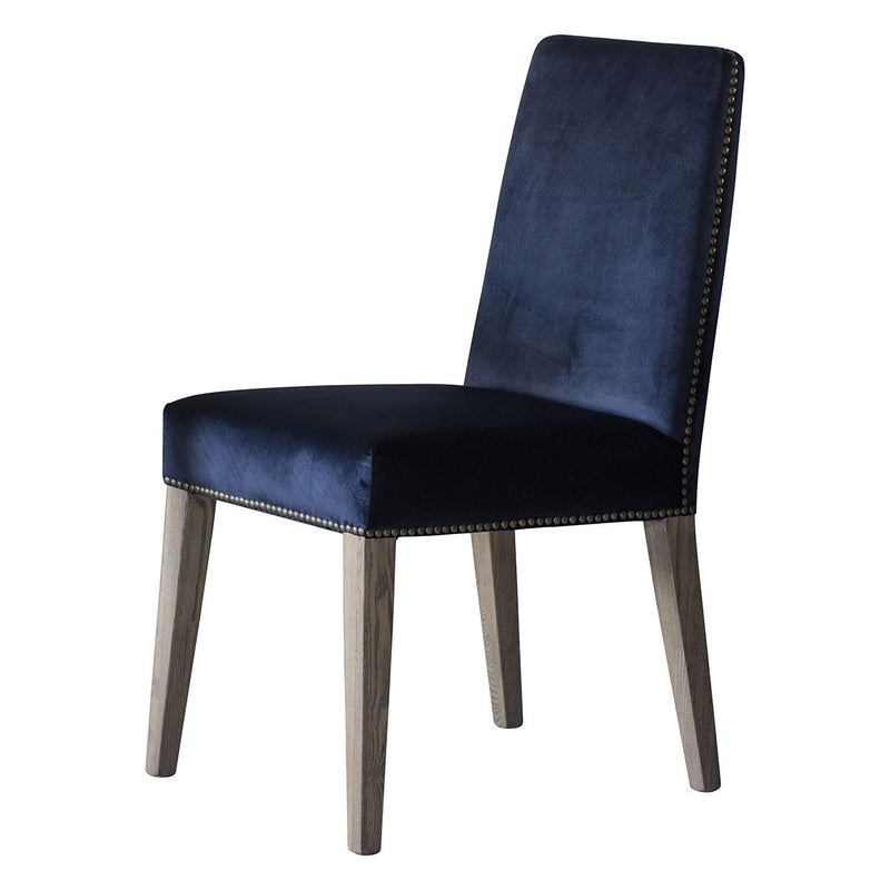 Paque Atlantic Blue Velvet Dining Chair