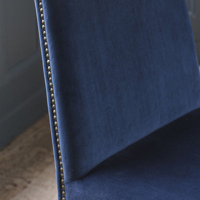 Paque Atlantic Blue Velvet Dining Chair