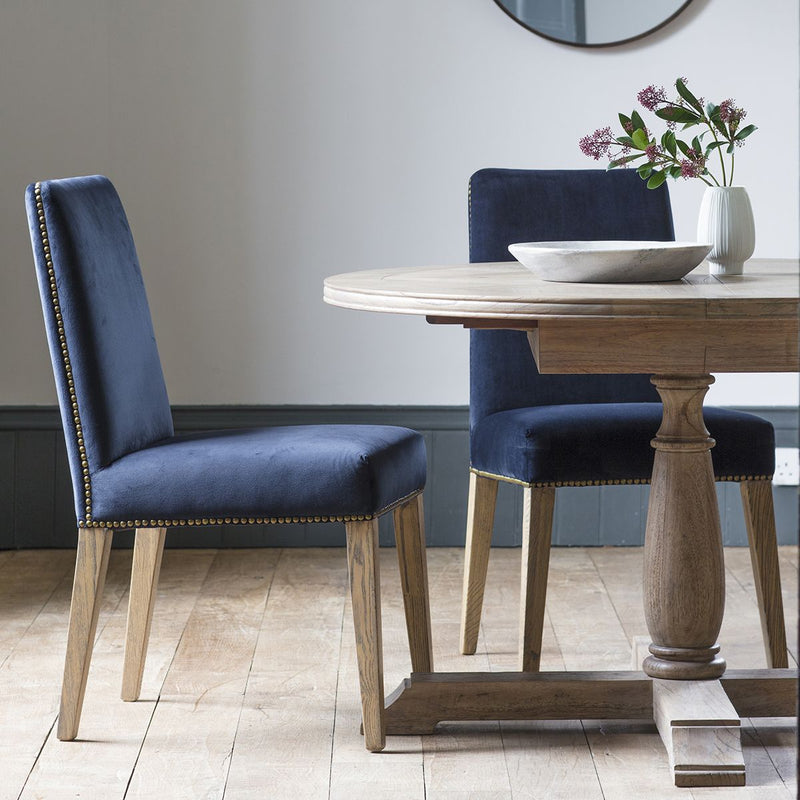 Paque Atlantic Blue Velvet Dining Chair