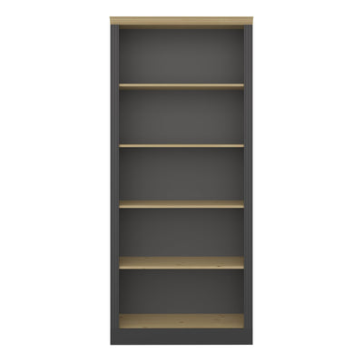 Nola 4 Shelf bookcase Black & Pine