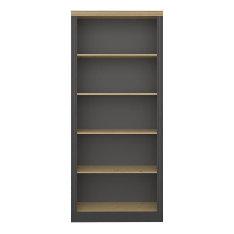 Nola 4 Shelf bookcase Black & Pine