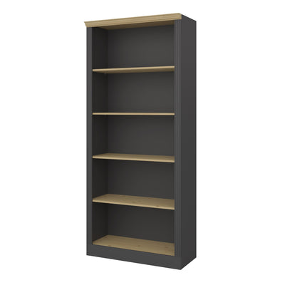 Nola 4 Shelf bookcase Black & Pine