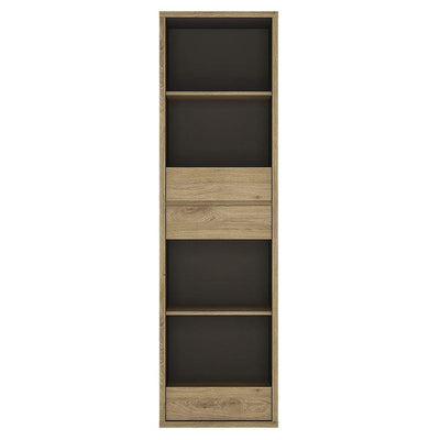 Shetland Tall Narrow 3 Drawer bookcase Shetland Oak Finish