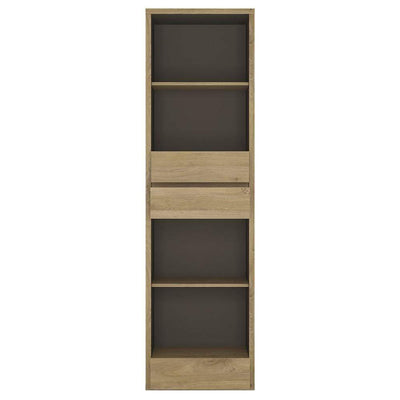 Shetland Tall Narrow 3 Drawer bookcase Shetland Oak Finish