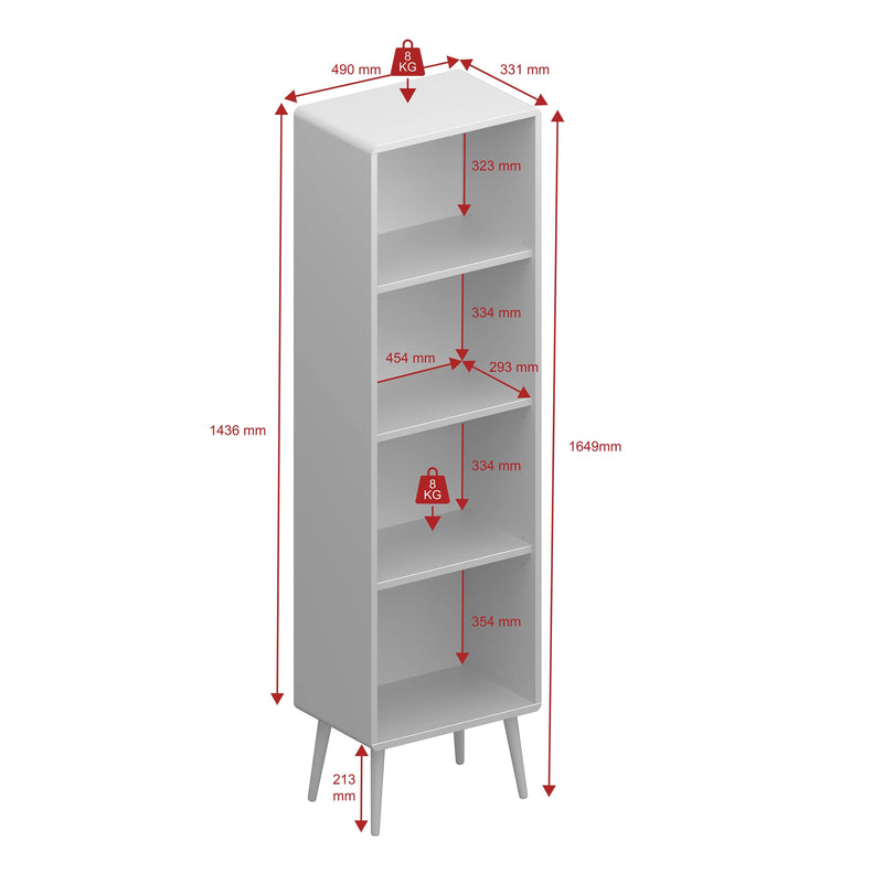 Softline Narrow Bookcase Off White