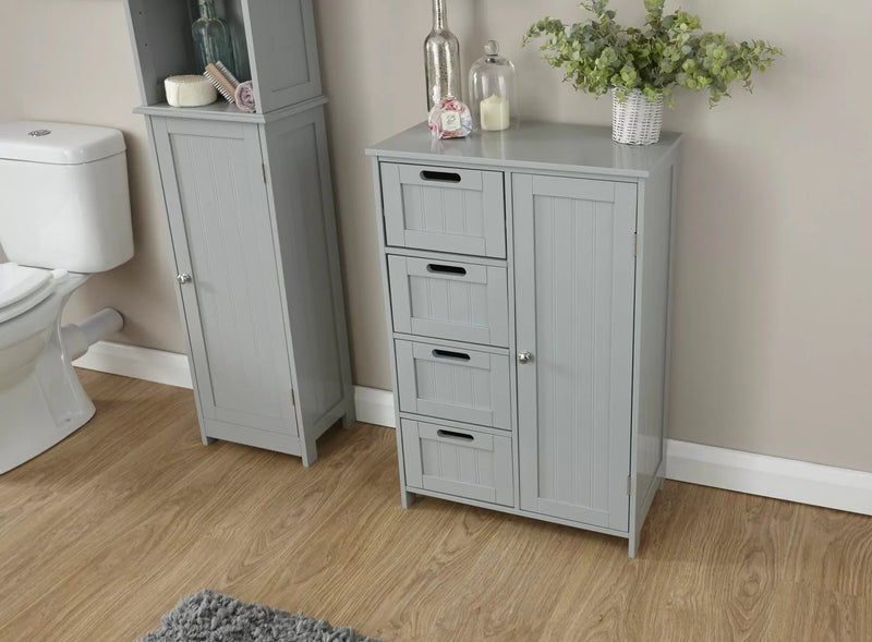 Colonial Multi Bathroom Storage Cabinet - Grey or White