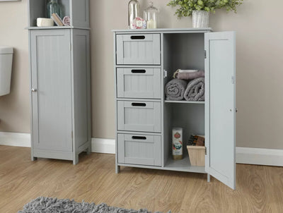 Colonial Multi Bathroom Storage Cabinet - Grey or White