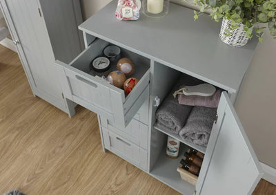 Colonial Multi Bathroom Storage Cabinet - Grey or White