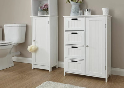 Colonial Multi Bathroom Storage Cabinet - Grey or White