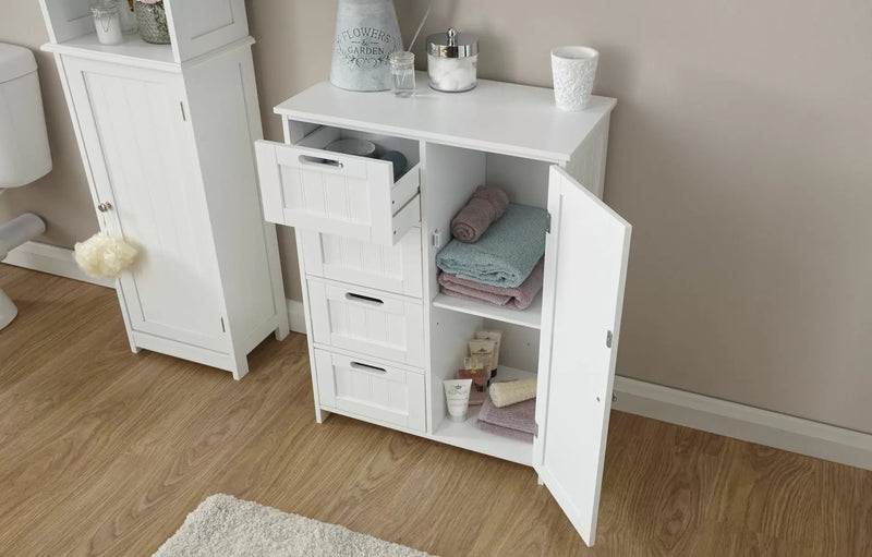 Colonial Multi Bathroom Storage Cabinet - Grey or White