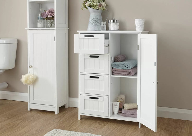 Colonial Multi Bathroom Storage Cabinet - Grey or White