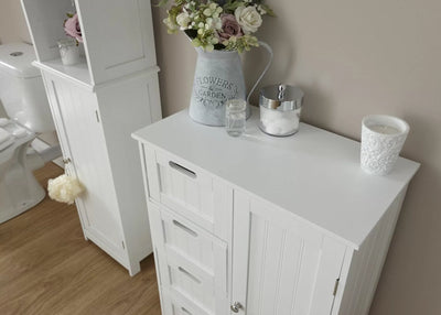 Colonial Multi Bathroom Storage Cabinet - Grey or White